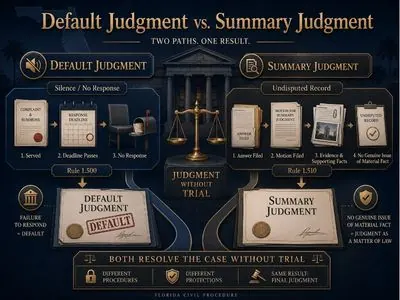 Default judgment vs. summary judgment: two paths to a final judgment without trial